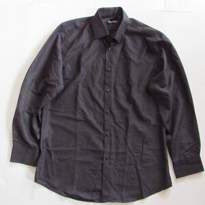 Dolce Roma Black Button Up Long Sleeve Slim Fit Shirt Size 32-33 16-16 1/2 Neck